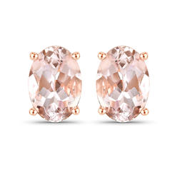 Quintessence Jewelry Morganite Oval/6.50x4.50mm - 2/0.90 ctw Prong Setting Natural Irradiated E