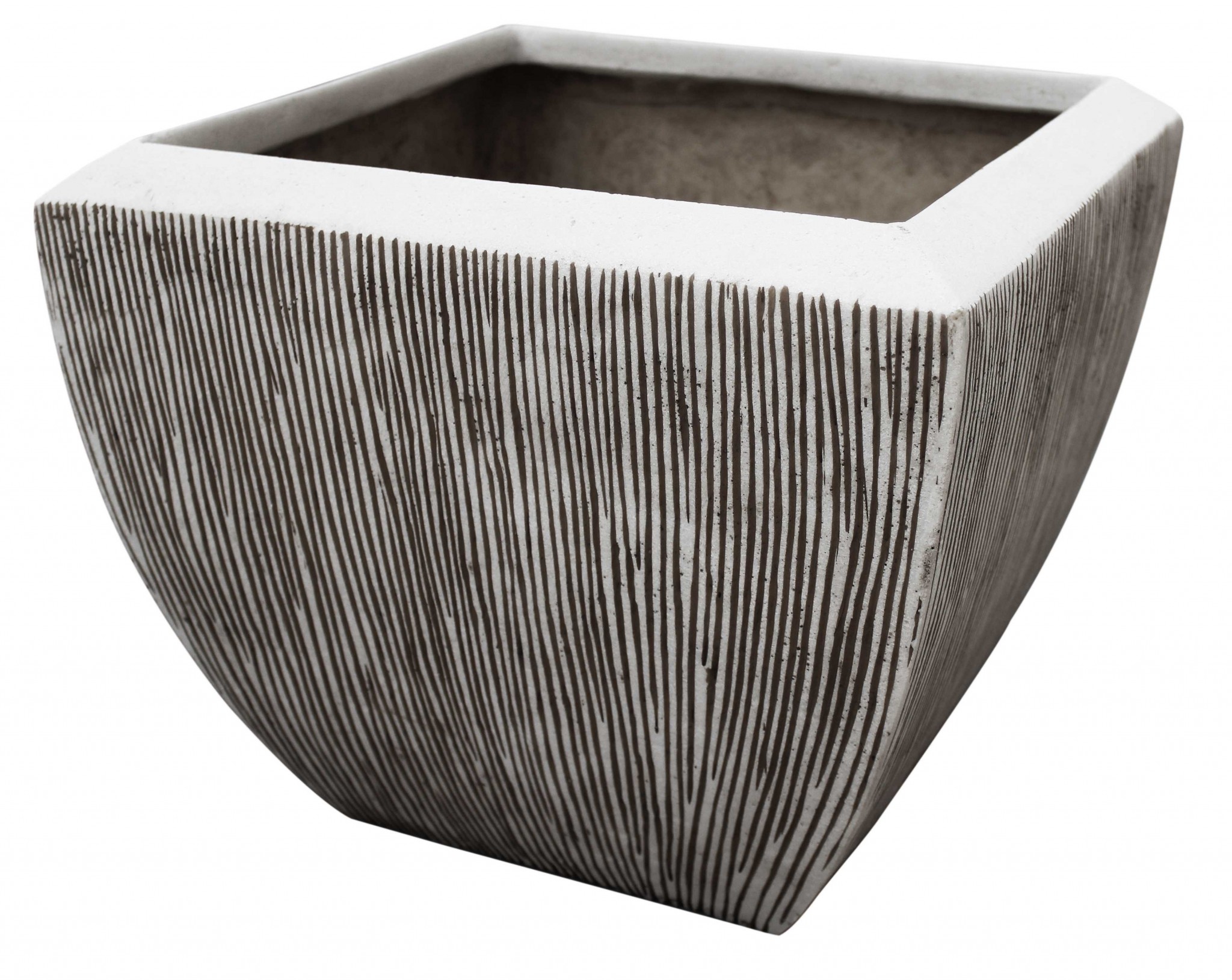 HomeRoots Decor Large Distressed and Ribbed Flower Pot Planter