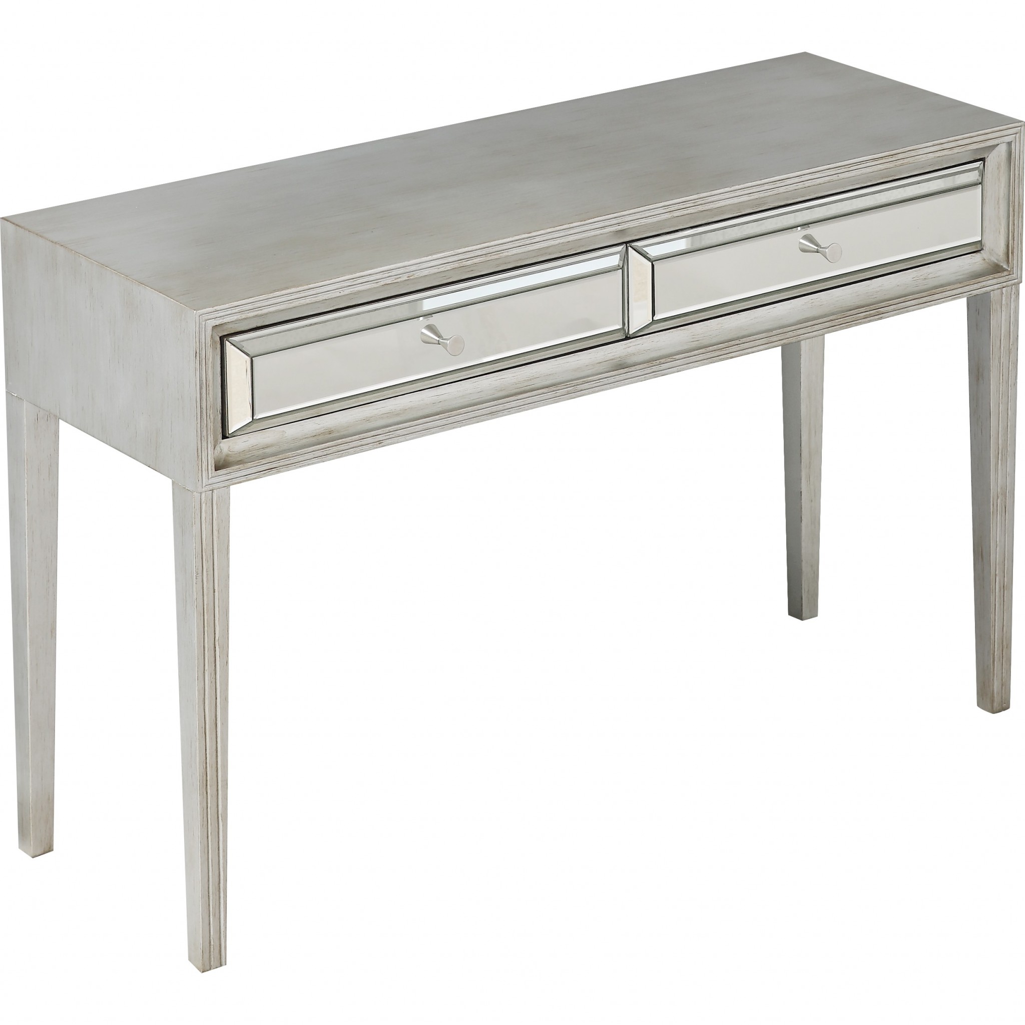 Homeroots Living Room Antiqued Silver Finish Console Table