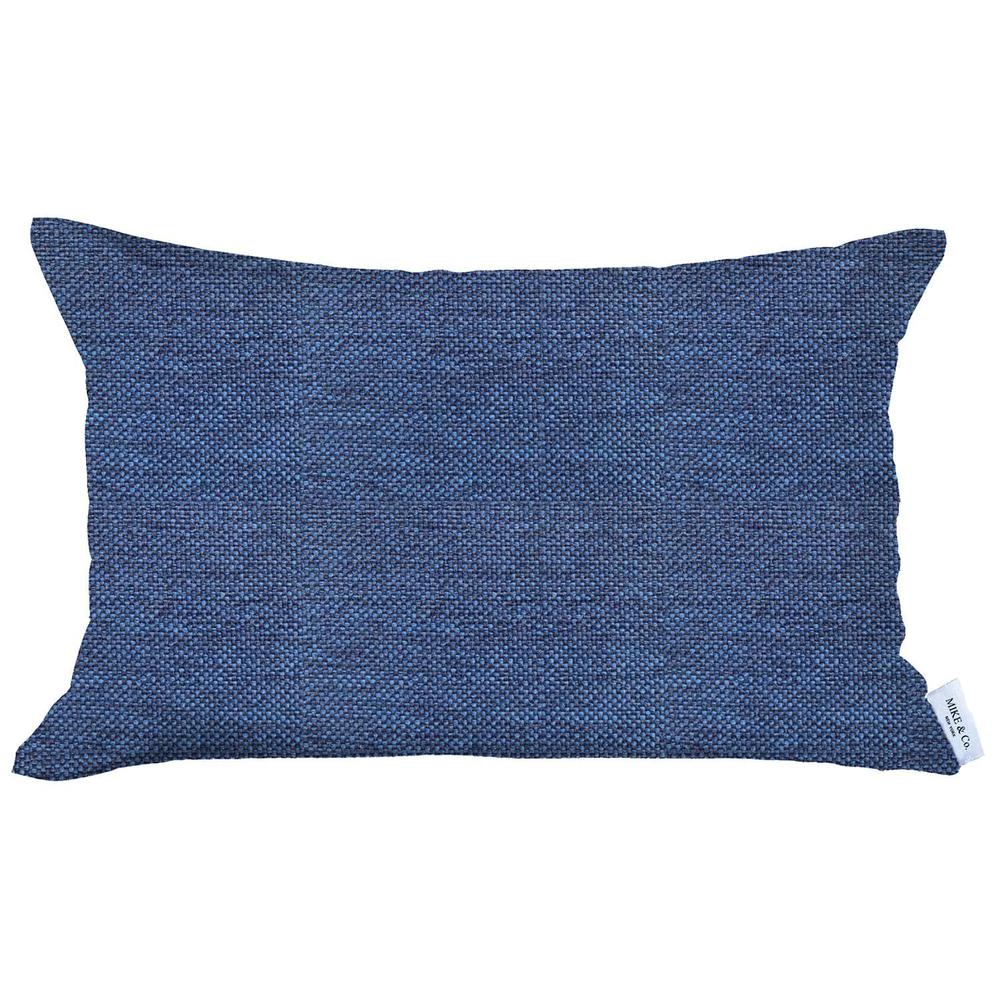 HomeRoots Home Decor Blue Solid Lumbar Throw Pillow