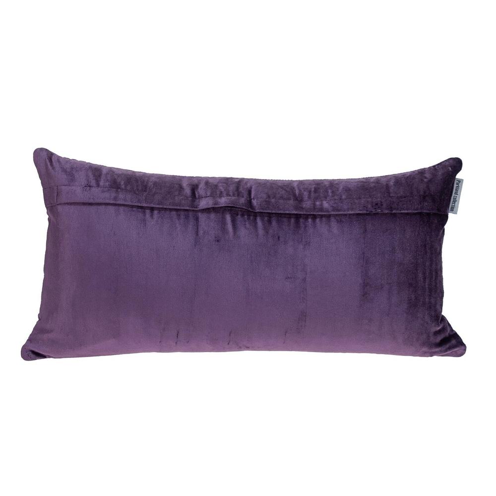 Een zekere Moederland bros HomeRoots Home Decor Quilted Velvet Purple Lumbar Throw Pillow
