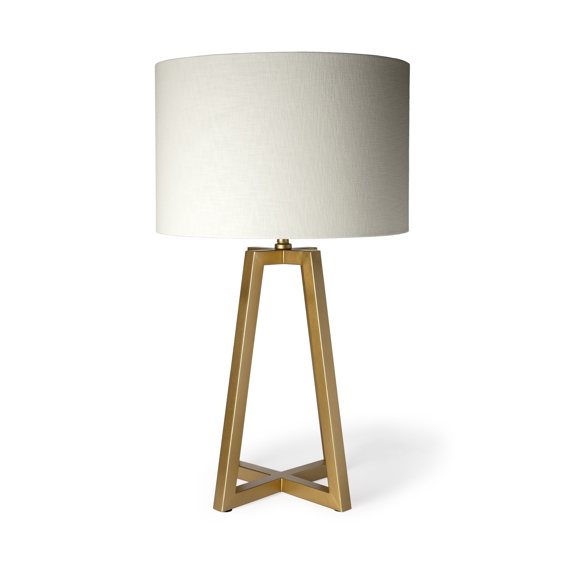 HomeRoots Lighting Metallic Gold Tone Geometric Table Lamp