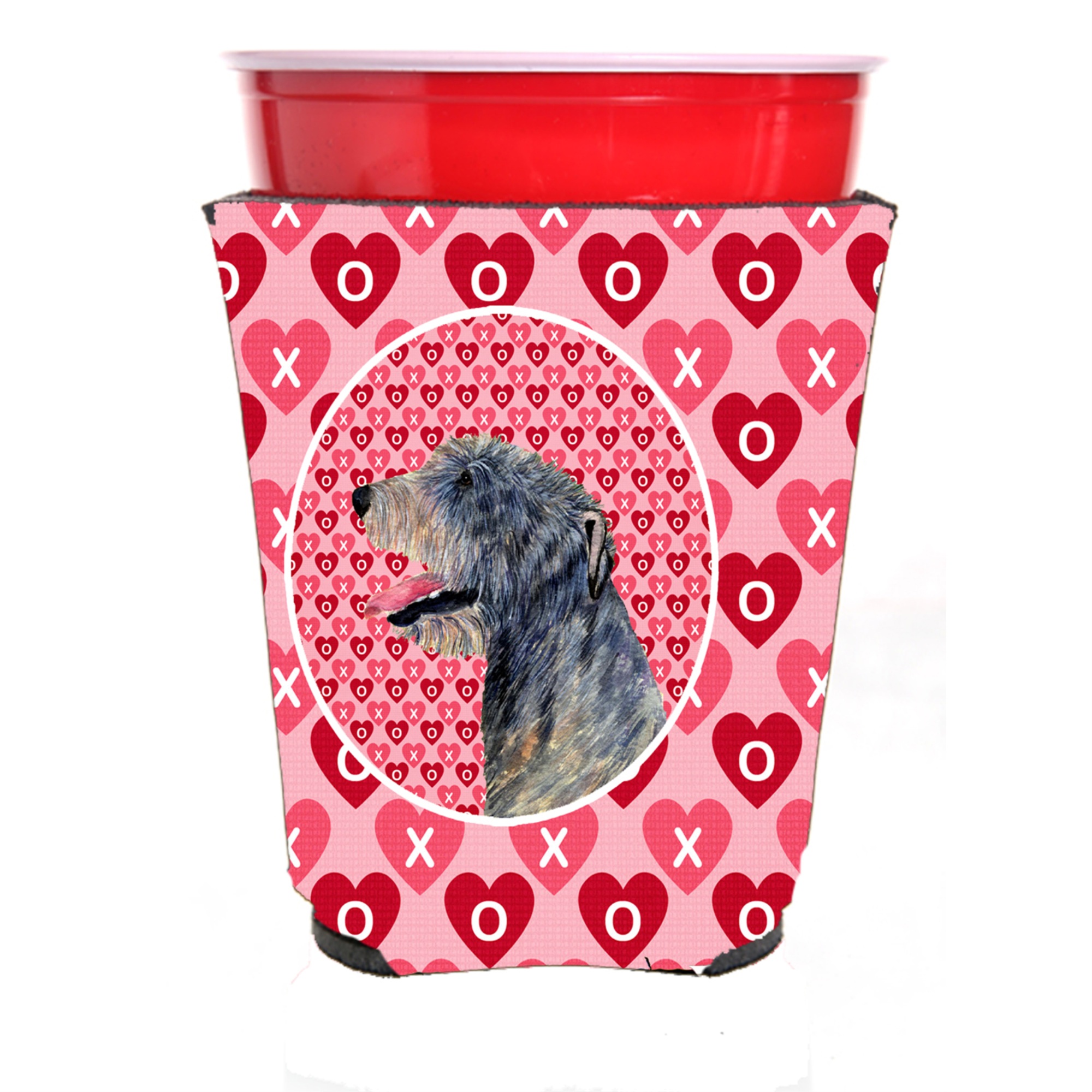 Caroline's Treasures Irish Wolfhound  Red Solo Cup Beverage Insulator Hugger