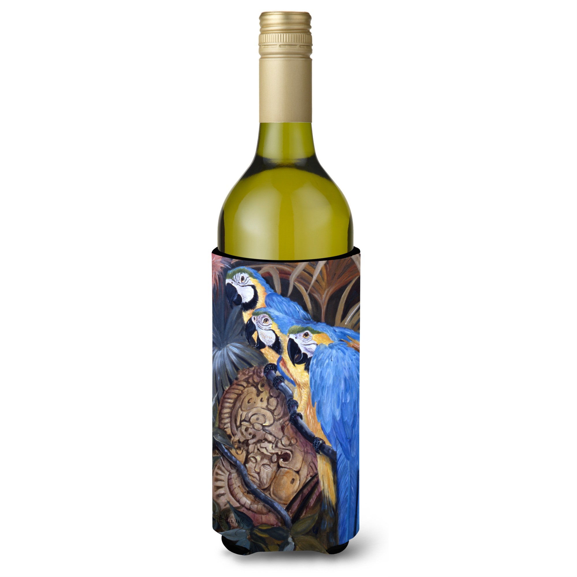 Caroline's Treasures Parrots Wine Bottle Beverage Insulator Hugger JMK1191LITERK