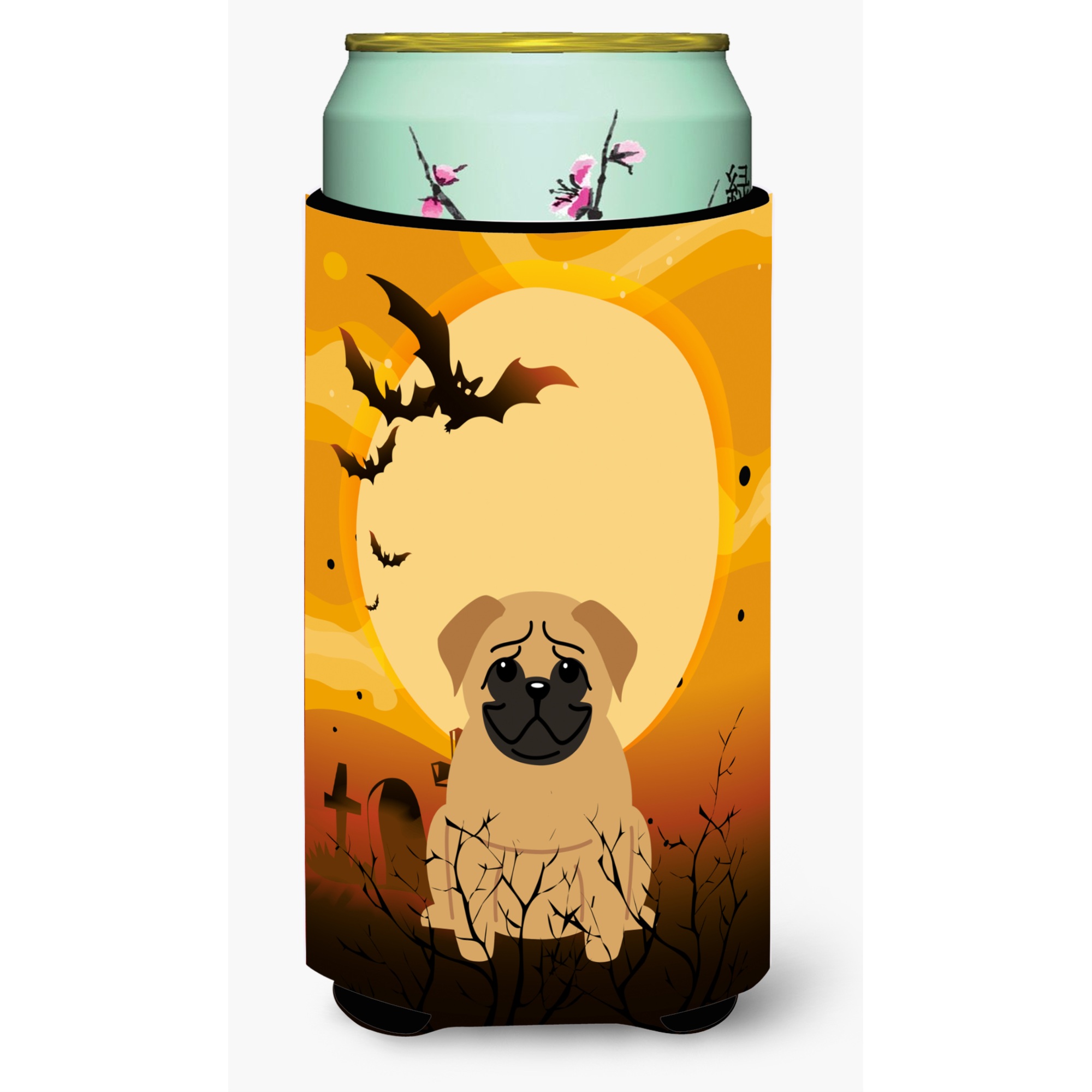 Caroline's Treasures Halloween Pug Brown Tall Boy Beverage Insulator Hugger BB4273TBC, Multicolor