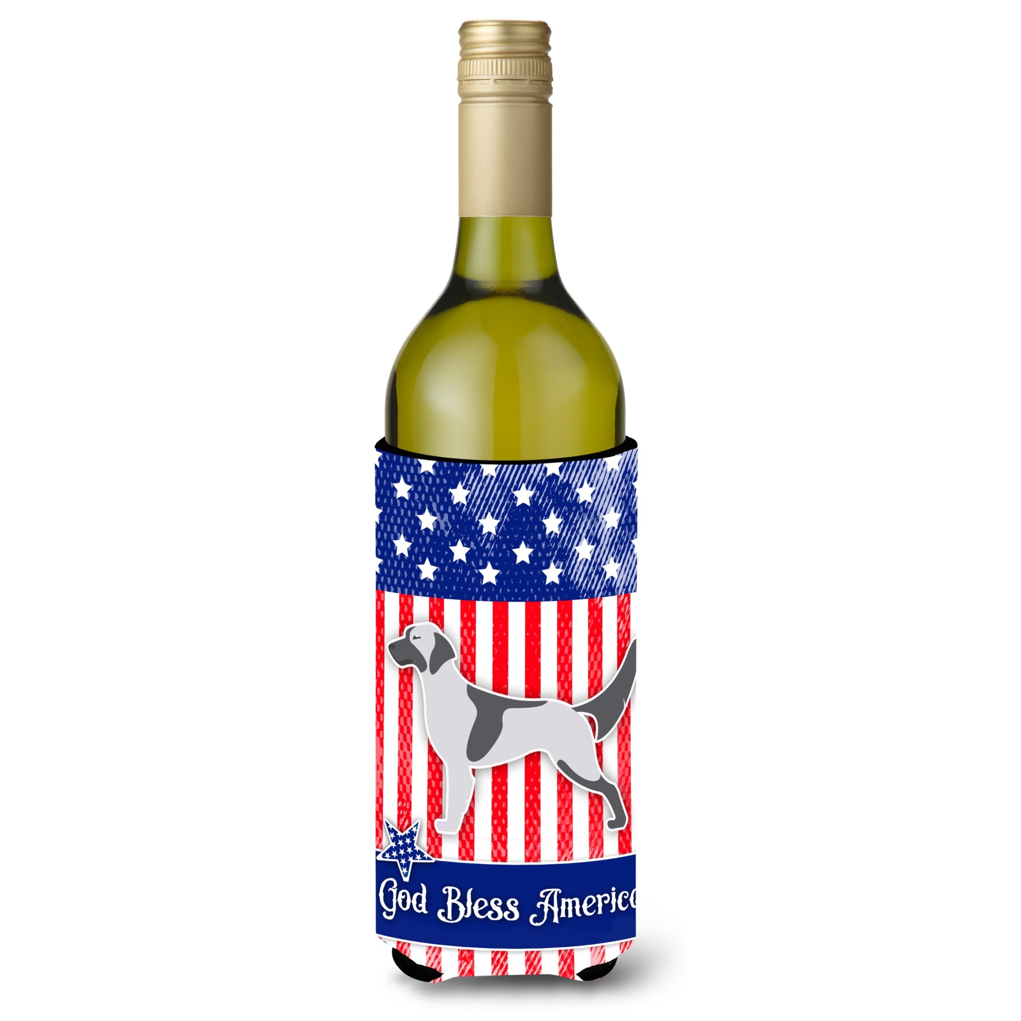 Caroline's Treasures USA Patriotic English Setter Wine Bottle Beverage Insulator Hugger, 750 ml, Multicolor
