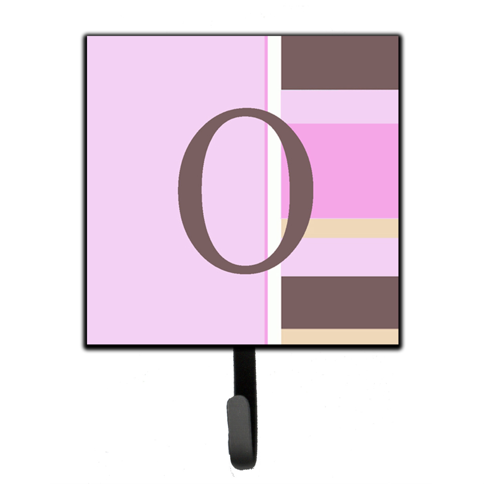 Caroline's Treasures CJ1005-OSH4 Letter O Initial Monogram-Pink Stripes Leash Holder or Key Hook, Small, Multicolor