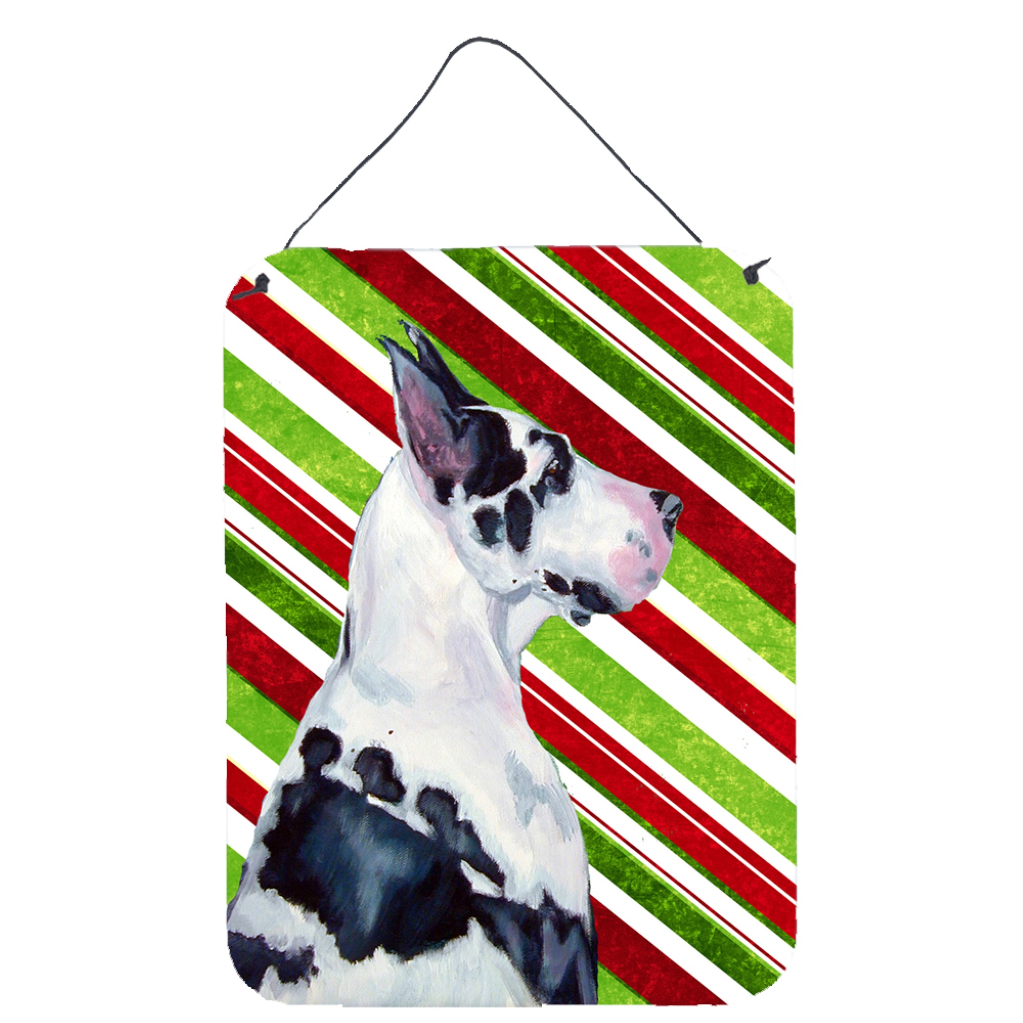 Caroline's Treasures LH9236DS1216 Great Dane Candy Cane Holiday Christmas Wall or Door Hanging Prints, 16"" x 12"", Multicolor"