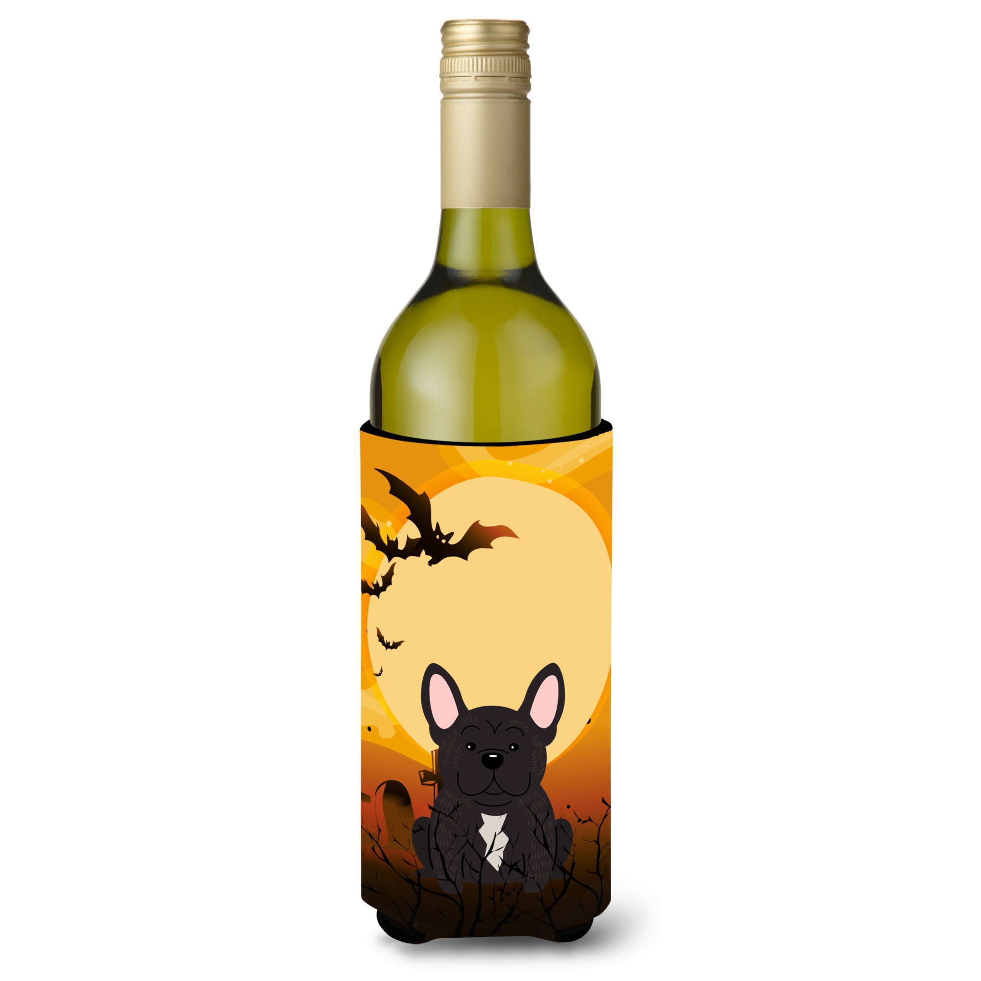 Caroline's Treasures BB4275LITERK Halloween French Bulldog Brindle Wine Bottle Beverage Insulator Hugger, 750ml, Multicolor