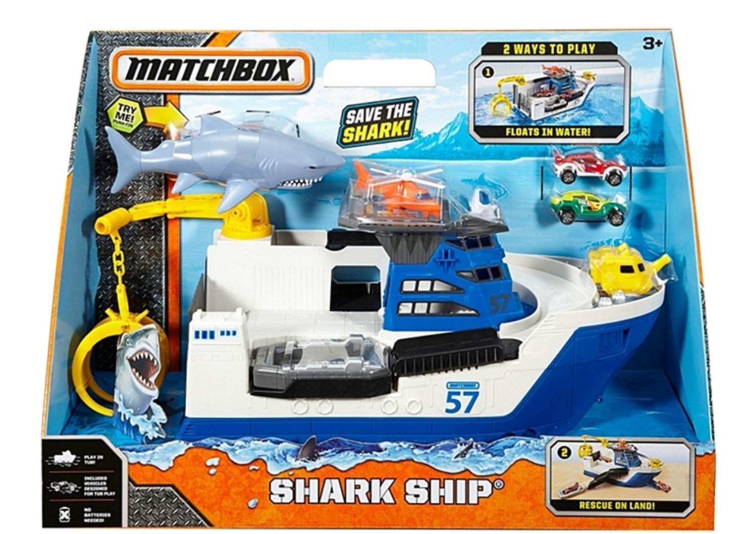 Matchbox Toy  game Mattel Matchbox Mega Rig Shark Adventure - You can connect And combine Your Mega Pieces
