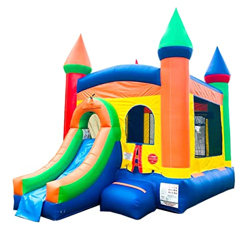 Pogo Bounce House Inflatable Bounce House and Slide for Kids - 18 x 12 x 145 Foot Backyard Rainbow castle combo Bouncer with Water Slide, Kids Out