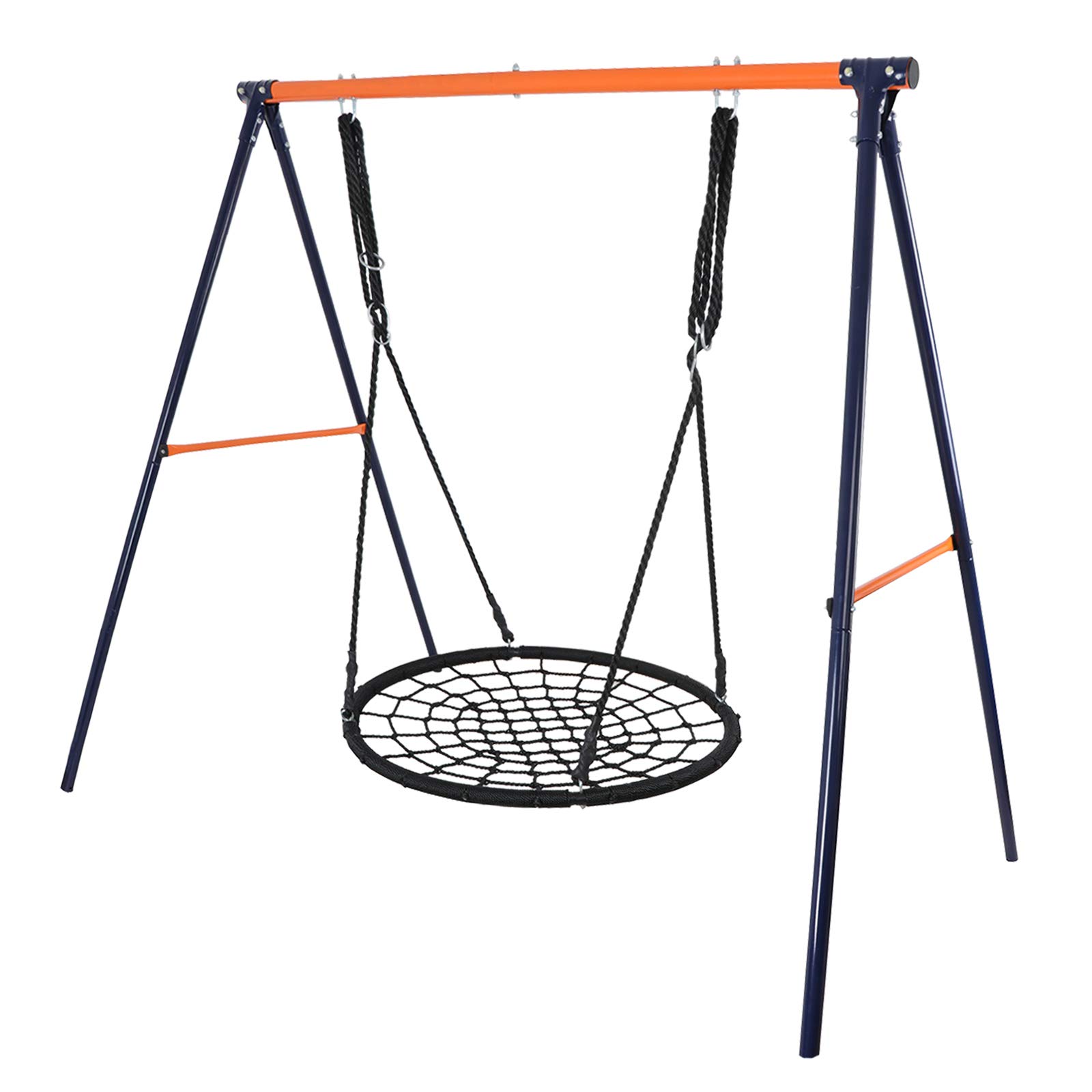 SUPER DEAL Swing Set combo for 1-2 Kids - 40AA Web Tree Swing + Heavy Duty A-Frame Metal Swing Set, Resilient and Resistant to A