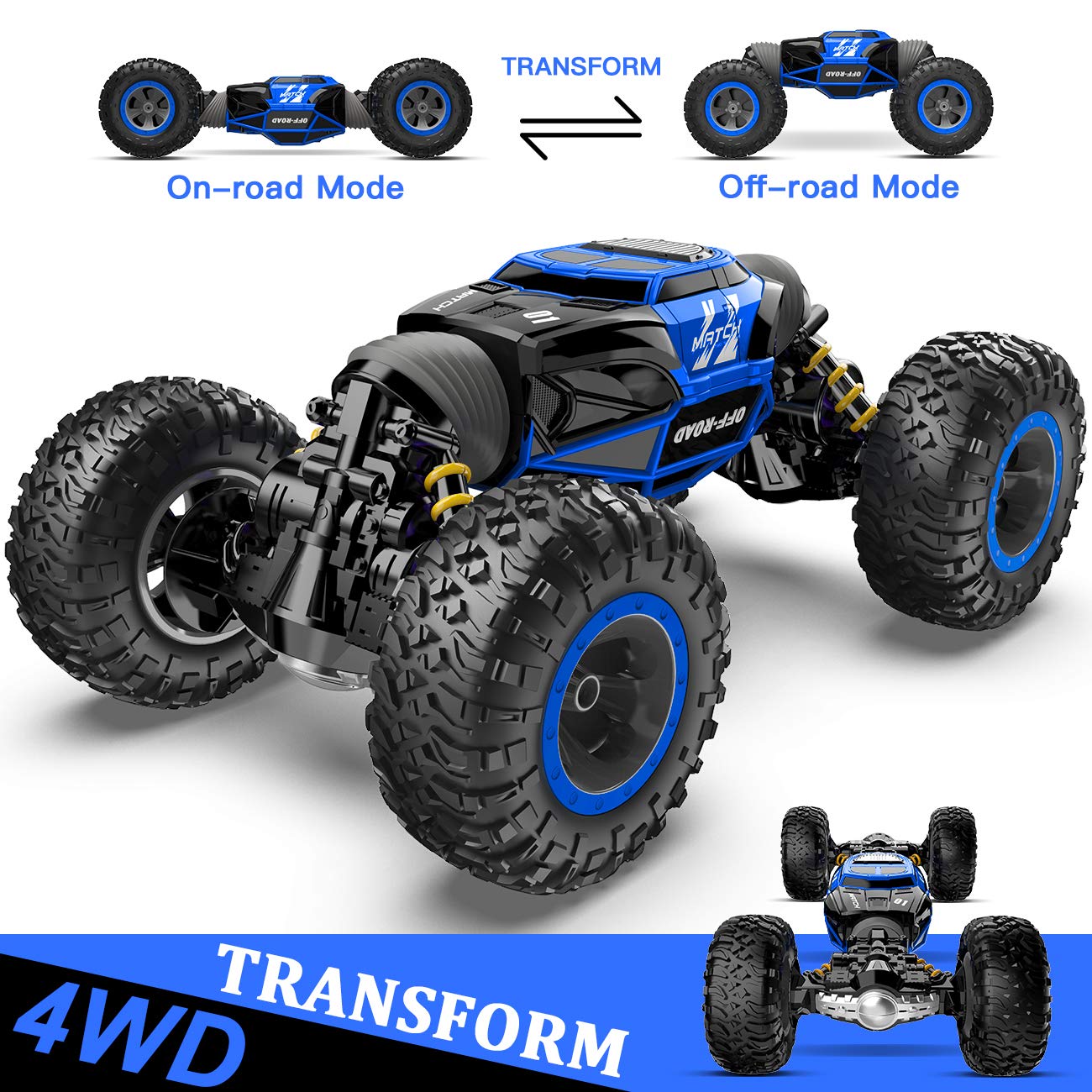 BEZgAR TD141 Rc cars-1:14 Scale Remote control crawler, 4WD Transform 15 Kmh All Terrains Electric Toy Stunt cars Rc car Vehicle
