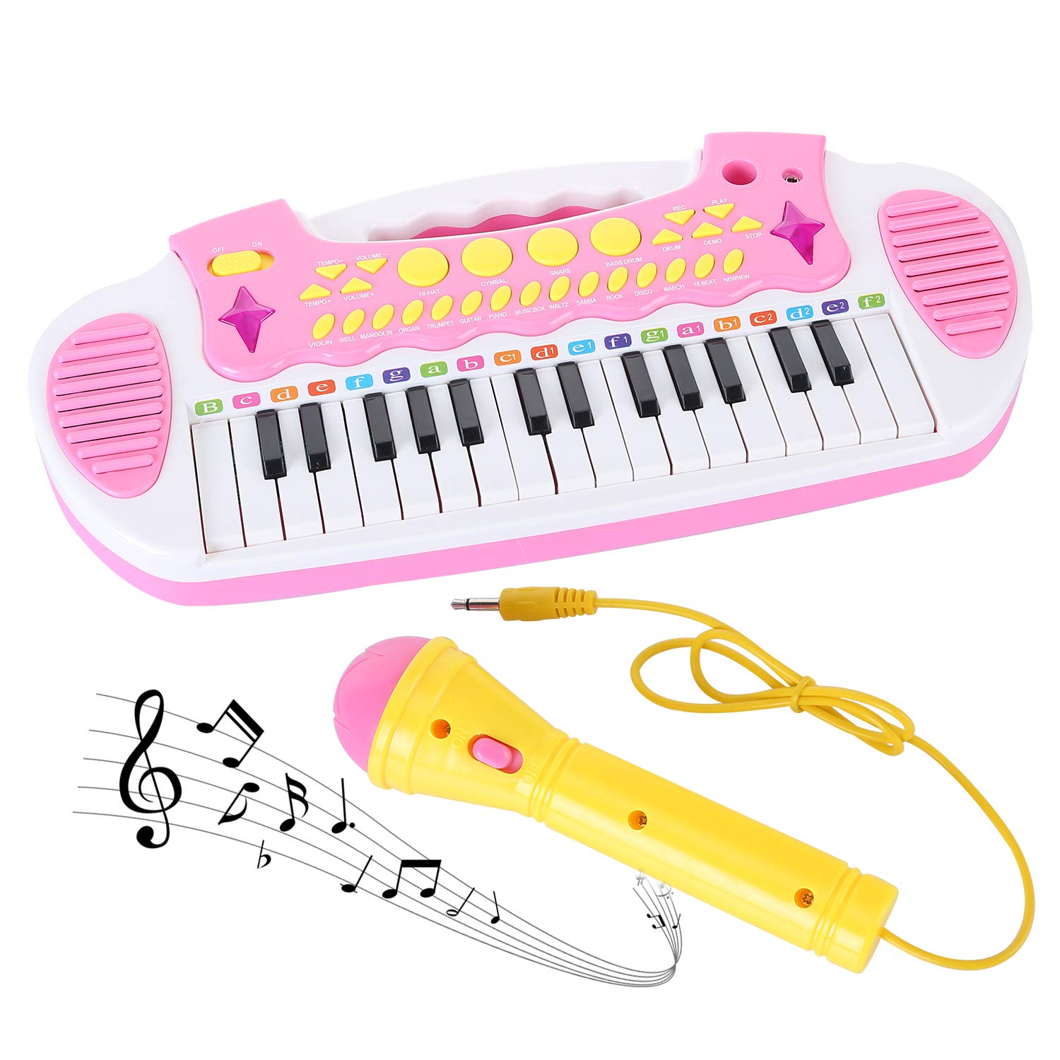 Love&Mini Piano Toy Keyboard for Kids - Birthday gifts for 1 2 3 4 5 Years Old girls Toys with 31 Keys and Microphone Musical In