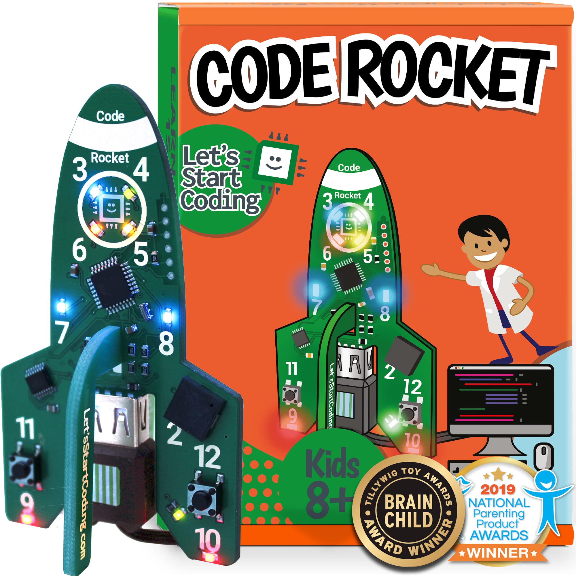 Lets Start Coding code Rocket coding Toy for Kids 8-12 girls & Boys Learn Block and Typed Programming with circuits Includes Free Online Projects