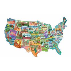 TDc games US Map Puzzle great American Roadtrip with Individual States, 1000 Piece Jigsaw Puzzle for Kids and Adults, Large Amer