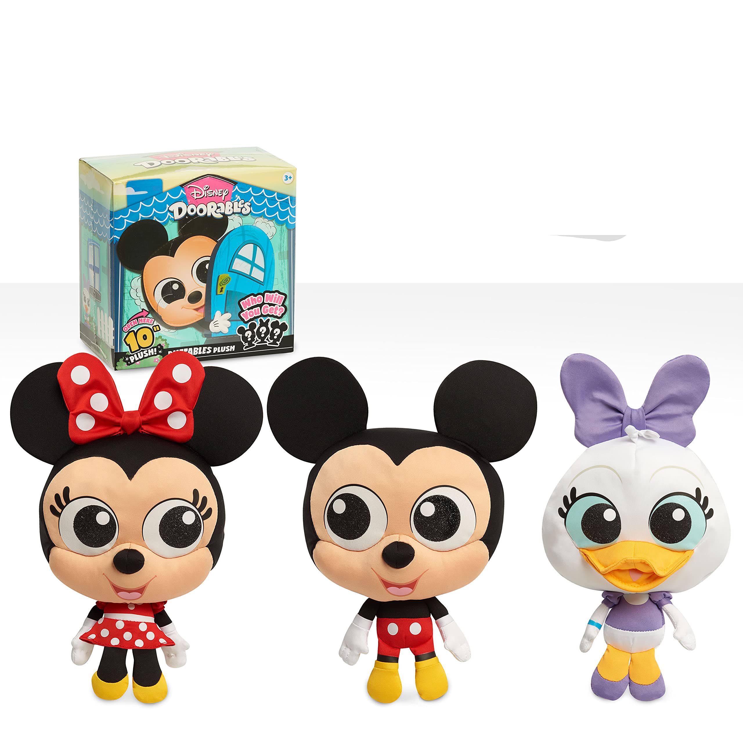 Disney Doorables Puffables Plush, Disney Mickey Mouse and Friends, 10-Inch Squishy Plush Featuring glitter Eyes, Styles May Vary