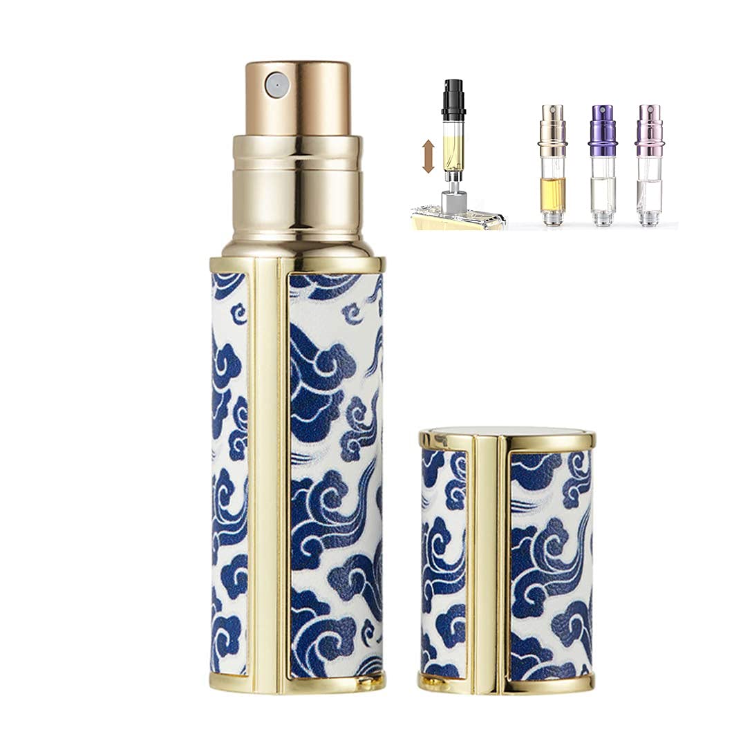 HOSEH Refillable Perfume Atomizer  017oz 5ml Mini Perfume bottle  Luxury Leak-proof TSA Approved Fragrance Atomizer  Pocket size