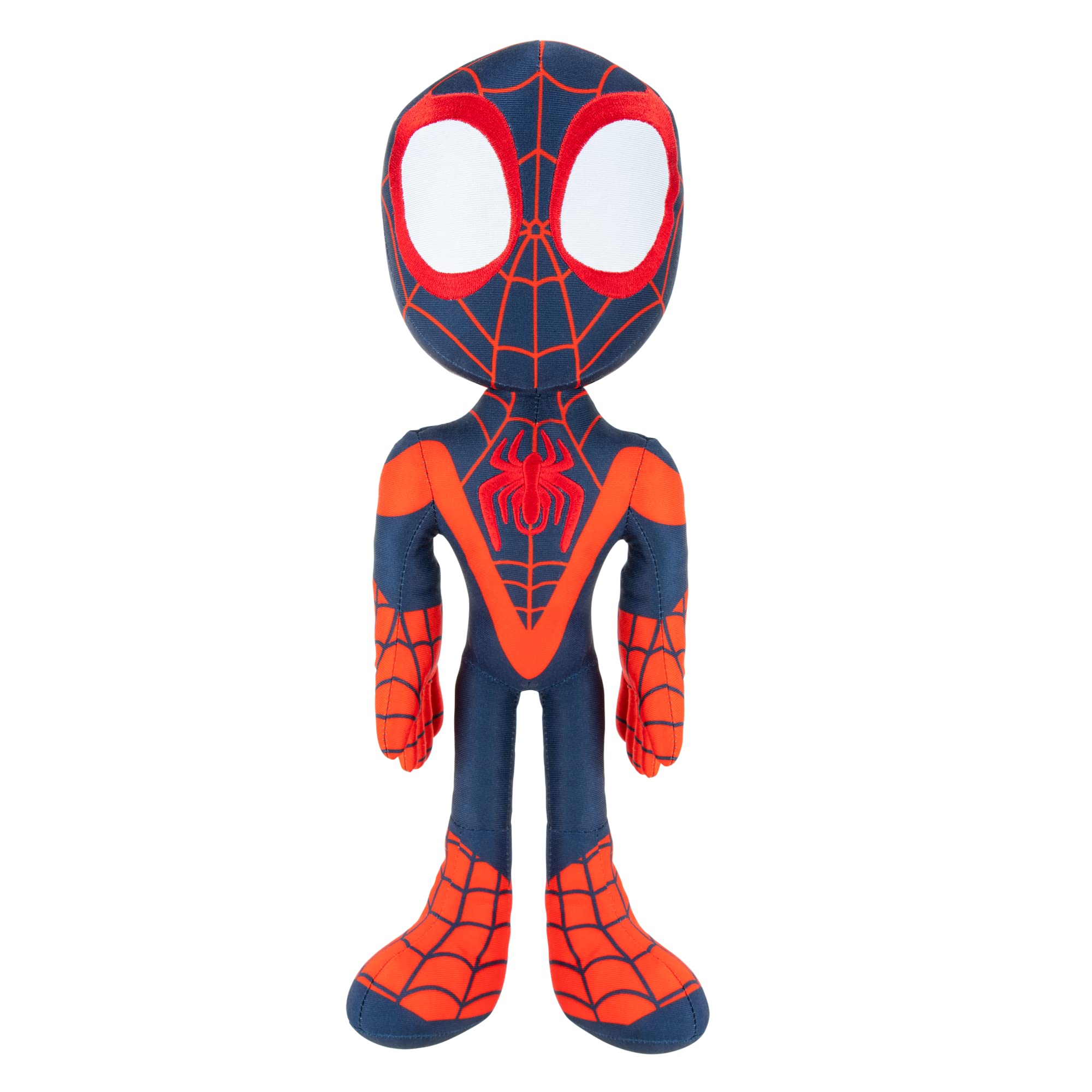 JAZWARES Marvels Spidey and His Amazing Friend My Friend Miles Talking Plush - 16-Inch Miles Morales Plush with Sounds - Toys Featuring Y
