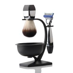 DanNuo Mens Shaving Kit gift Set, DanNuo Luxury Wet Shaving Kit Safety Manual Razor Soft Shaving Brush Alloy Soap Bowl with Shaving Hol