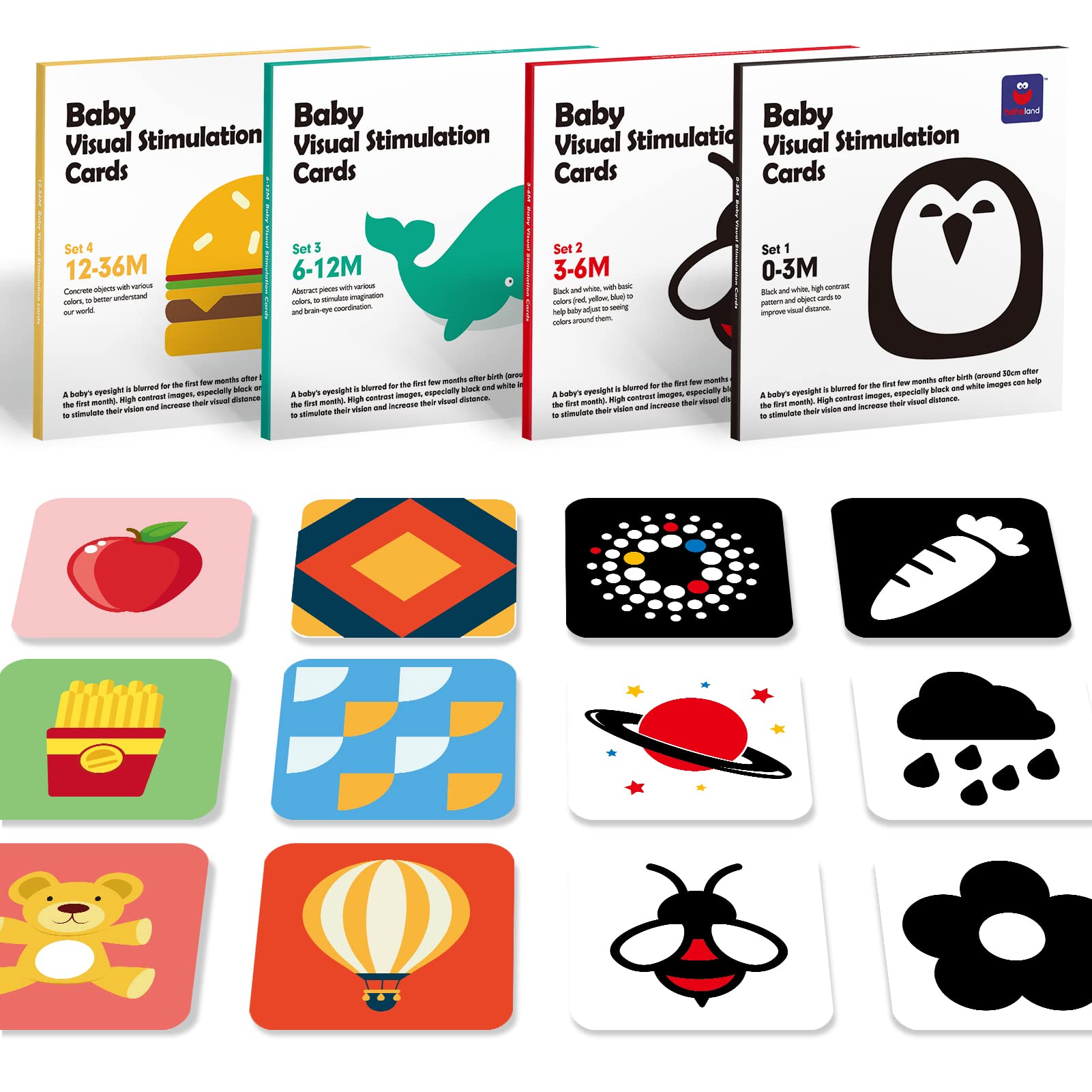 CubicFun Baby Flash cards High contrast Visual Stimulation cards 036