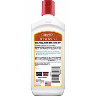 Wrights Brass and Copper Polish and Cleaner - 8 Ounce - Gently