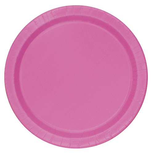 Unique Industries, Cake Paper Plates, 20 Pieces - Hot Pink