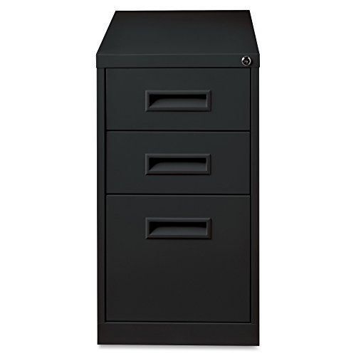 Lorell 1-Divider Mobile Pedestal, Box/Box/File, 15 by 22 by 27-3/4-Inch, Black
