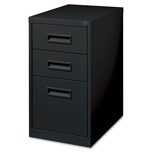 Lorell 1-Divider Mobile Pedestal, Box/Box/File, 15 by 22 by 27-3/4-Inch, Black