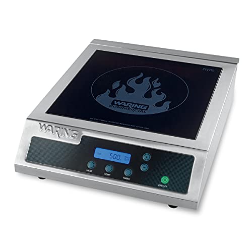 Waring Commercial WIH400 Heavy Duty Single Induction Range, 12 power settings, Easy-Touch Controls, 10 Hour Countdown Timer, Dur