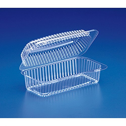 Inline Plastics VPP781 Clear Hinged Lid Containers 8-13/16x4-7/8x3-3/16 (Case of 300)