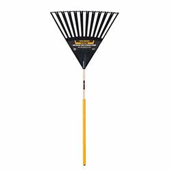 True Temper 2914912GR True Temper Leaf Rake: Polypropylene, 10 in Lg of Tines, 24 in Overall Wd of Tines, 11 Tines, Wood  291491