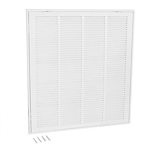 EZ-FLO 61633 Steel Return Air Filter Grille for Sidewall and Ceiling Installation, 20" x 25" White