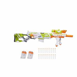 NERF Longstrike Modulus Toy Blaster with Barrel Extension, Bipod, Scopes, 18 Modulus Elite Darts and 3 Six-Dart Clips for Kids, 