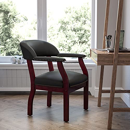 Flash Furniture Black LeatherSoft Conference Chair with Accent Nail Trim