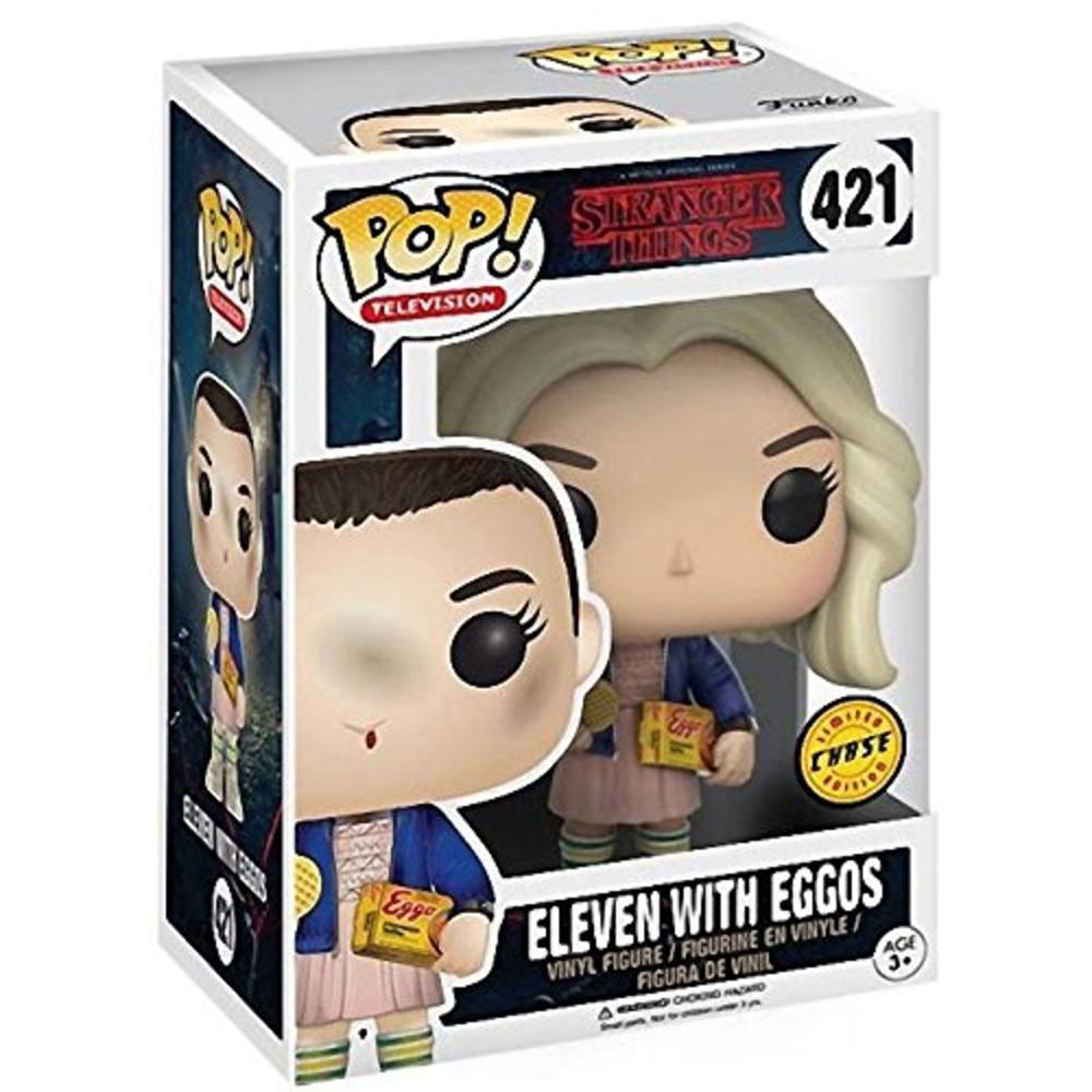 Funko Pop! TV: Stranger Things Eleven In Wig with Eggos Chase Variant Vinyl Figure (Bundled with Pop BOX PROTECTOR CASE)