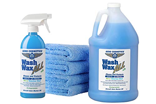 Aero Cosmetics Wet or Waterless Car Wash Wax Kit 144 oz. Aircraft Quality for your Car, RV, Boat, Motorcycle. Guaranteed the Best Wash Wax. Any