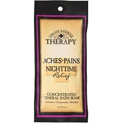 Village Naturals Therapy Aches+Pains Nighttime Relief Concentrated Mineral Bath Soak Lavender,Chamomile,Menthol (2oz)