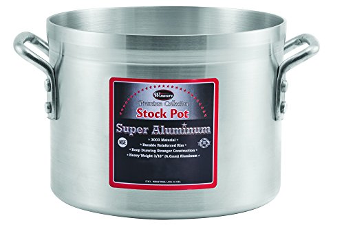 Winco USA Super Aluminum Stock Pot, Heavy Weight, 10 Quart, Aluminum