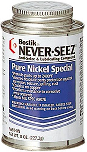 Bostik Never-Seez NSBT-8N Silver Pure Nickel Special Anti-Seize Compound, -297 Degree F Lower Temperature Rating to 2400 Degree F Upper