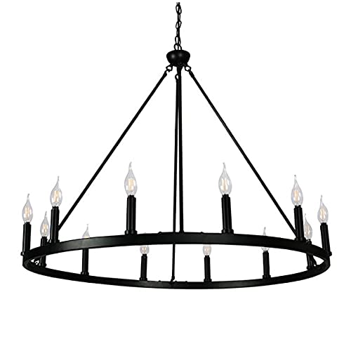 canyon home cahua 8 light drum chandelier (16? wide) steel frame with wooden pattern dining room, foyer, entryway or living r
