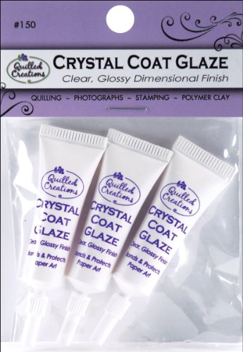 Quilled Creations Crystal Clear Coat Glaze for Paper Crafting, 3 Per Package