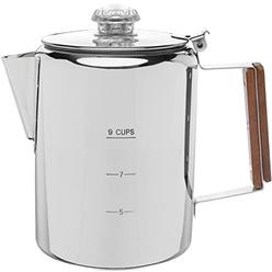 COLETTI Bozeman Coffee Pot | Coffee Percolator | Stainless Steel Coffee Maker for Camping or Stovetop â€“ 9 CUP