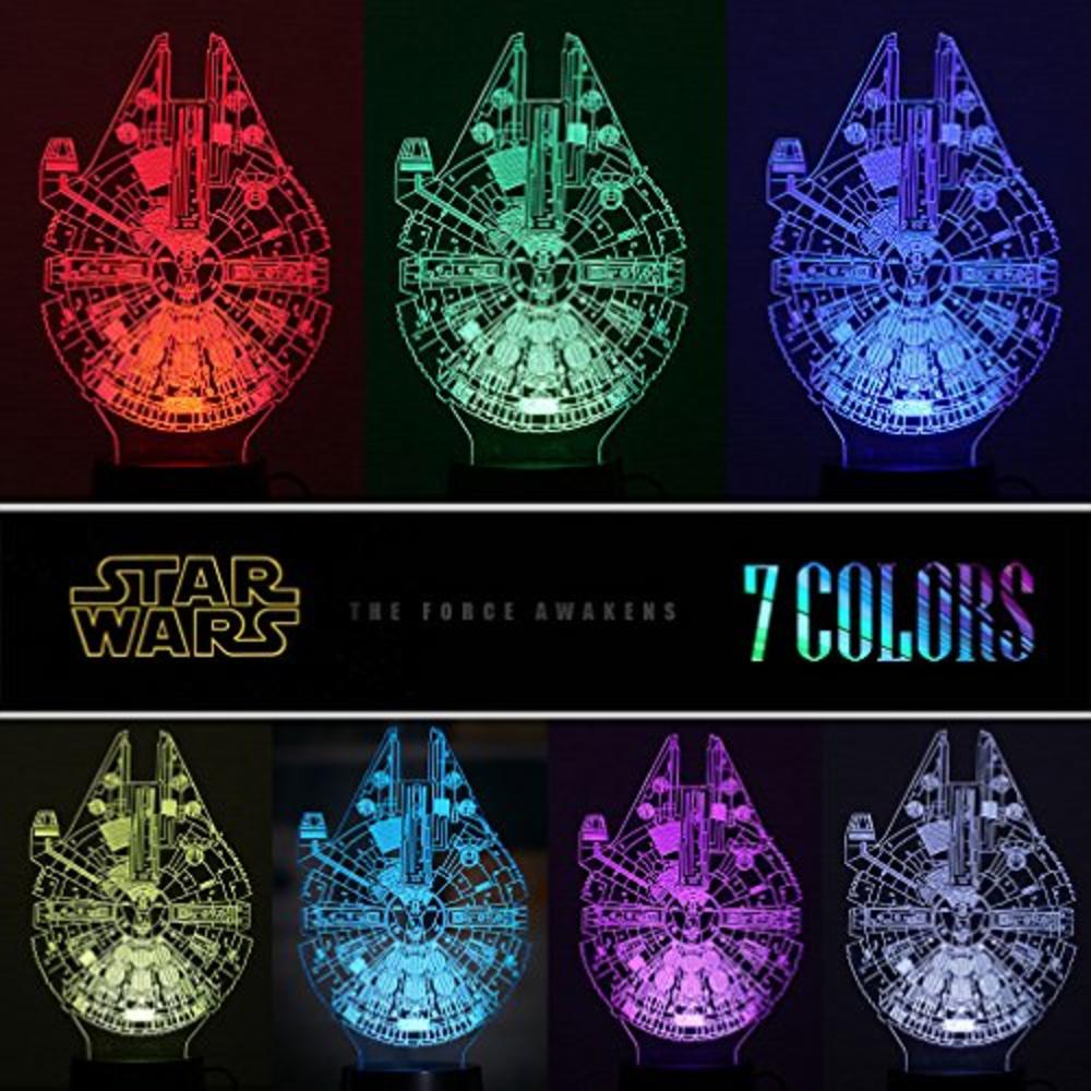 Manco 3 Pattern 16 Colors 3D Star Wars Night Light Star Wars 3D Lamp Birthday Gifts for Star Wars Fans