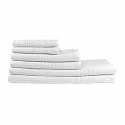 Gilden Tree Waffle Weave Bath Towel Set 100% Natural Cotton Quick Dry, Super Absorbent Classic Style (White)