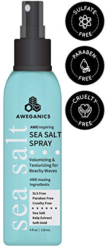 Aweganics Sea Salt Hair Spray - AWE Inspiring Volumizing and Texturizing  Hair Styling Sprays for Beachy Waves,
