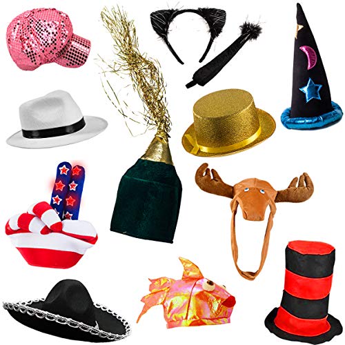 6 Assorted Dress Up Costume & Party Hats by Funny Party Hats