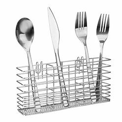 SANNO Stainless Steel Cutlery Utensil Holder Silverware Organizer Rack with Hooks Removable Drying Rack Silverware Holder Utensi