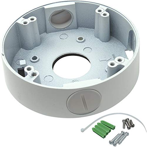 Kenuco White 4.75" Camera Base Junction Outlet Box for Adjustable Lens Eyeball Turret Dome CCTV Security Cameras