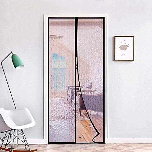 Reliancer Magnetic Thermal Insulated Door Curtain 40"x83" Magnet Patio Door Cover Auto Closer Fits Doors Up to 38"x82" to Keep Warm in Win
